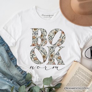 Bookworm Floral T-Shirt, Wildflower Book Lover Tee | OrnamentallyYou - 1 of 4
