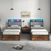 Infans Twin Size LED Bed Frame w/ Charging Station Upholstered Headboard 4 Drawers - 4 of 4