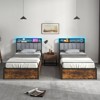 Infans Twin Size LED Bed Frame w/ Charging Station Upholstered Headboard 4 Drawers - image 4 of 4