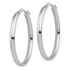 Black Bow Jewelry 3mm x 33mm (1 5/16 Inch) Polished 14k White Gold Oval Tube Hoops - 2 of 4