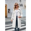 Imily Bela Womens Windproof Double Breasted Classic Lapel Slim Long Trench Coat with Belt - 3 of 4