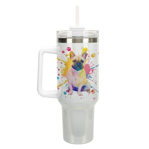 100 North Horses Make Me Happy You Not So Much Horseshoe Wrap-Around 40 Oz. Stainless Steel Water Bottle Coffee Mug, Spill & Leak Resistant, Travel - 1 of 4