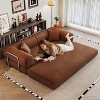 QingMoon Convertible Floor Sofa Bed, with Pillow Back Support Armrest, Corduroy fabric, Comfy Foldable Sofa Bed, ,for Living Room,Bedroom - 2 of 4