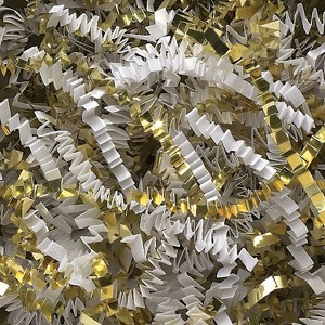 Box Partners Crinkle Paper 10 lb. White/Gold 1/Case CPB10EE - 1 of 1