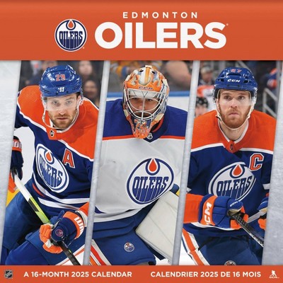 Trends International 2025 Edmonton Oilers Bilingual French Wall Calendar: Monthly 12x12" Paper, All Ages, Saddle Stitch