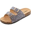 Roxoni Women's Chic Glitter Flat Sandals with Double Buckle Straps & Comfortable Suede Footbed – Stylish, Slip-Resistant Design for Everyday Wear - 2 of 4