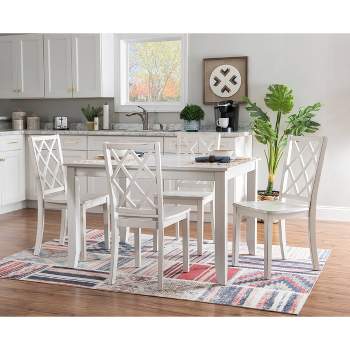 5pc Harleau Solid Wood Dining Set White - Powell