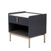 Vynxaria Modern Stone Top End Table Gold Frame Night Stand Contemporary Side Table for Home Decor - 4 of 4