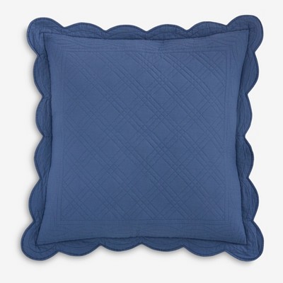 BrylaneHome 100% Cotton Florence Euro Sham - Euro, Smoky Blue