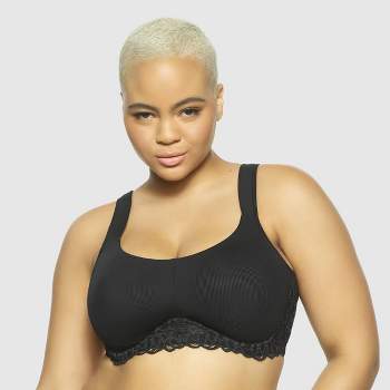 Paramour Women's Plus Size Lotus Embroidered Unlined Bra - Black 42G