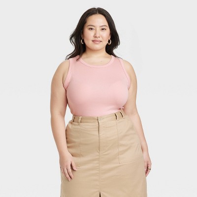Women's Slim Fit Ribbed Tank Top - A New Day™