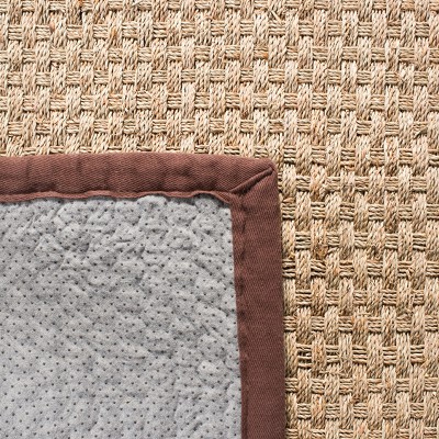 Hand-Knotted Cotton and Jute Natural/Dark Brown Runner Rug, 2'6" x 10'