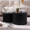 Round Coffee Table Set of 2,Nesting Side Table End Table,Modern Drum Side Table for Small Space,Living Room, Office,Bedroom-Cuddlewood - 3 of 4