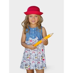 Do Your Thing Doodle Chambray Bodice Dress Mia Belle Girls - 1 of 4