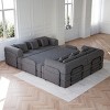 KWPZQEB 78.7'' Convertible Sleeper Sofa Bed with Cylindrical Pillow, Corduroy Folding Couch with Fixed-Shape Frame, Futon Sofa Bed for Living Room - 4 of 4