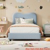 Twin/Full/Queen Size Bed Frame for Kids w/ Velvet Upholstered Headboard, Cute Low Profile Platform Bed for Girls and Boys - 3 of 4