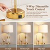 ROTTOGOON Table Lamp Set of 2 for Living Room with USB A+C Ports, Gold Bedside Lamps for Bedrooms Home Office Decor (2700K LED Bulb Included) - 2 of 4