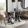 58" Poppy Hill Modern Rectangle Glass Top Dining Table Black/Gray - HOMES: Inside + Out: Beveled Edge, Steel Frame - image 2 of 4