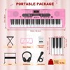 SKONYON 61-Key Beginners Electronic Keyboard Piano Set with Lighted Keys LCD Screen 3-Teaching Modes, Pink - 2 of 4