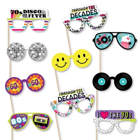 Big Dot Of Happiness Through The Decades - 50s, 60s, 70s, 80s, And 90s  Party Centerpiece Sticks - Table Toppers - Set Of 15 : Target