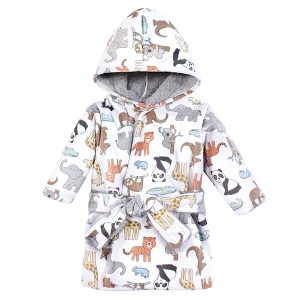 Hudson Baby Mink with Faux Fur Lining Pool and Beach Robe Cover-ups, Zoo Animals - 1 of 2