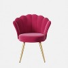 Dark Pink velvet decorative chair with gold metal legs, powder room vanity chair, living room upholstered guest chair - 4 of 4