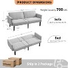 Nasitip 2 Seater Sofa Bed, 3-Gear Back Angle Adjustable Futon Sofa, Convertible Futon Settee,Fabric Sofa Bed for Living Room Apartment Spare Room - 3 of 4