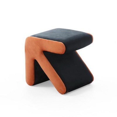 CAVINAS Modern Upholstered Velvet Ottoman Bench, Arrow-Patterned Ottoman Stool, Kids Stool Shoe Bench, Multifaceted Stool Ottoman, Ottoman Foot Rest