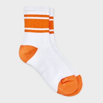 Women's Game Day Varsity Stripe Ribbed Cushioned Mid Crew Socks - Wild Fable™