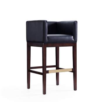 Kingsley Upholstered Beech Wood Barstool - Manhattan Comfort