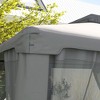 Gulches 9.6' x 11.6' Patio Gazebo, Outdoor Canopy Shelter with 2-Tier Roof and Netting, Steel Frame for Garden, Lawn, Backyard, and Deck, Gray - 2 of 4