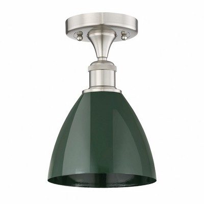Plymouth Dome - 1 Light Semi-Flush Mount In Industrial Style-11.25 Inches Tall and 7.5 Inches Wide