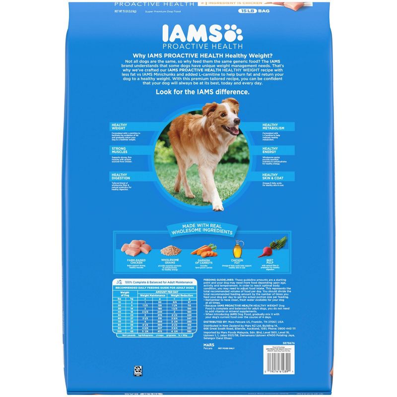 IAMS Healthy Weight with Real Chicken Adult Premium Dry Dog Food, 3 of 14