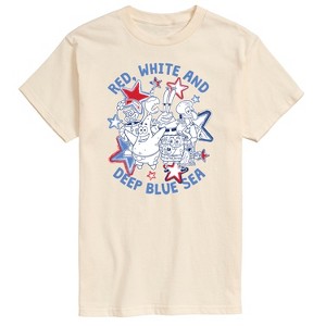 Men's - SpongeBob SquarePants - Red, White, and Deep Blue Sea Short Sleeve Graphic T-Shirt - 1 of 4