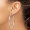 Black Bow Jewelry 3mm x 55mm 14k White Gold Classic Round Hoop Earrings - 3 of 4