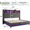 AMERLIFE Bed Frame 53.1"H with Lift Storage, Headboard Storage & RGB LED - 2 of 4