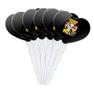 Looney Tunes Group Square Heart Love Cupcake Picks Toppers Decoration Set of 6 - 1 of 4