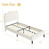 Twin Upholstered Smart LED Bed Frame with Adjustable Bear Headboard Velvet Princess Platform Bed Frame Wooden Slats Support No Box Spring Needed Easy - 2 of 4