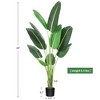 Artificial Bird of Paradise Plant 60" Tall Faux Tropical Palm Tree with 8 Lush Banana Leaf Trunks,Indoor & Outdoor Decorative Plant for Home,Patio - 2 of 4
