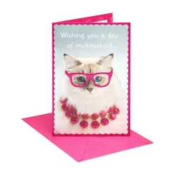 Birthday Card Cat with Glasses