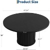 47Inch Round Dining Table for 4-6 People, Black Dining Room Table with Sturdy Waveform Metal Pedestal Base, Industrial Circle Kitchen Table for Home - 2 of 4