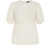 Women's Plus Size Florentine Top - cream | CITY CHIC - 3 of 4