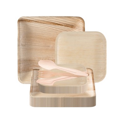 Smarty Had A Party Square Palm Leaf Eco Friendly Disposable Wedding Set - 200 Sets