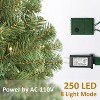 6.5ft Pre-lit Artificial Christmas Tree with 250 LED Lights, 8 Modes & Metal Stand, Easy Assembly Hinged Branches for Home Holiday Decor - 4 of 4