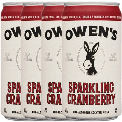 Owen’s Craft Mixers |Sparkling Cranberry| Handcrafted in the USA with Premium Ingredients | Vegan & Gluten-Free Soda Mocktail and Cocktail Mixer
