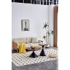Vynxaria Set of 2 Round End Tables - Walnut - Look Top, Black Base with Cat Bed Integration - 3 of 4