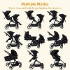 Double Stroller Track Tandem Stroller for Infant and Toddler, Foldable Pushchair Bassinet Pram, Adjustable Reversible Seat - 2 of 4