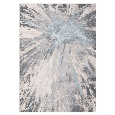 Washable Modern Abstract Rug Non Slip Low Pile Rug Soft Throw Floor Cover Foldable Indoor Carpet for Living Room Bedroom,Blue Gray/4'x6'
