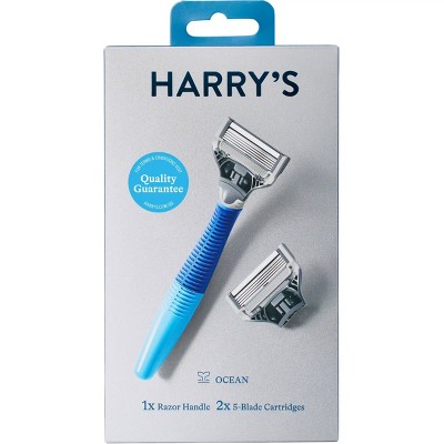 Harry's 5-Blade Men's Razor - 1 Razor Handle + 2 Razor Blade Refills - Ocean Blue