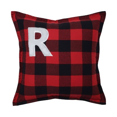Indoor Christmas Buffalo Plaid R Square 16.5-inch Throw Pillow - Pillow Perfect: Faux Fur, Rustic Farmhouse Style
